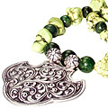 9745: green turquoise  medallion necklaces