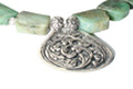 Design 9752: Green chrysoprase chunky, ethnic necklaces
