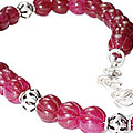 9771: Silver Beaded Pink quartz  ethnic necklaces