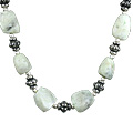 9791: Beaded White howlite  chunky necklaces