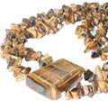 Design 9816: black,brown tiger eye chipped, pendant necklaces