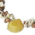 Design 9822: brown,white,yellow chalcedony chipped, contemporary necklaces
