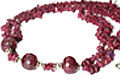 9828: Beaded red ruby chipped necklaces