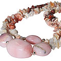 Design 9829: pink opal multistrand necklaces