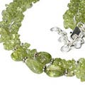 9831: Beaded Green peridot  chipped necklaces
