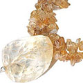 9840: Beaded Yellow citrine  chipped necklaces
