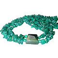 9844: Beaded green onyx chipped necklaces
