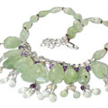 Design 9849: green,purple prehnite choker necklaces