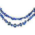 Design 9865: blue lapis lazuli chipped necklaces