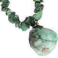 Design 9876: green emerald chipped, pendant necklaces