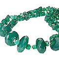 9879: Beaded Green onyx  chipped necklaces