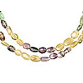 9881: Yellow, Green fluorite  multistrand necklaces