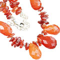 Design 9963: orange carnelian chipped necklaces