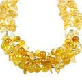 9982: Yellow citrine  chipped necklaces