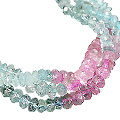 9986: blue,pink,white aquamarine  multistrand necklaces