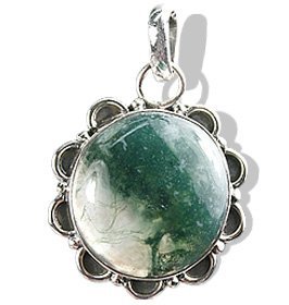 SKU 1293 - a Moss agate Pendants Jewelry Design image