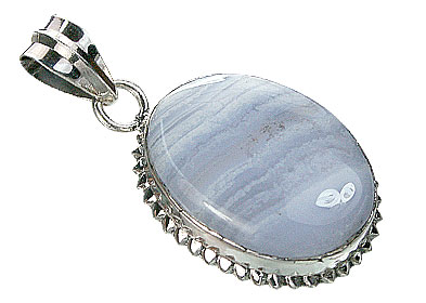SKU 15498 - a Blue Lace Agate Pendants Jewelry Design image