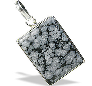 SKU 1732 - a Snowflake Obsidian Pendants Jewelry Design image