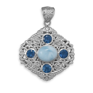 SKU 22089 - a Larimar pendants Jewelry Design image