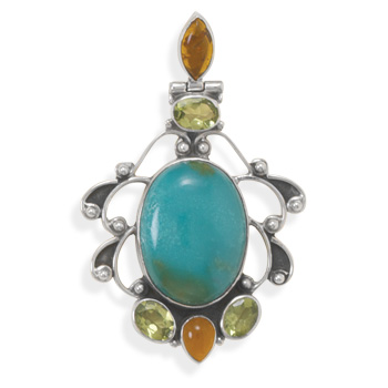 SKU 22115 - a Multi-stone pendants Jewelry Design image