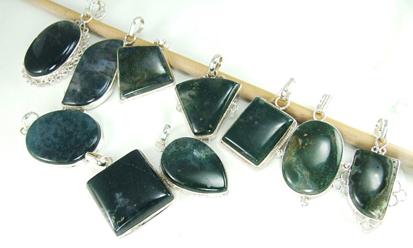 SKU 5053 - a Moss agate Pendants Jewelry Design image