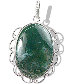 SKU 9268 - a Moss agate pendants Jewelry Design image