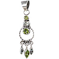 10007: Silver Setting Green, Blue peridot pendants