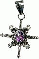10008: Silver Setting Purple, Blue amethyst star pendants