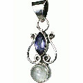 10011: Silver Setting blue,green iolite pendants