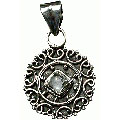 10105: Silver Setting blue aquamarine pendants
