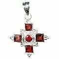 Design 10128: red garnet cross pendants