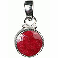 10140: Silver Setting Red ruby pendants