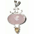 Design 10189: pink rose quartz drop pendants