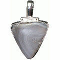10201: Silver Setting Black, Gray agate pendants