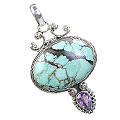 Design 10206: green turquoise drop pendants