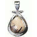 10211: Silver Setting brown jasper drop pendants