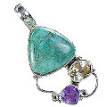 Design 10213: blue,multi-color turquoise pendants