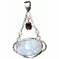 Design 10284: red,white,multi-color moonstone contemporary pendants