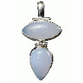 Design 10333: blue,white chalcedony drop pendants