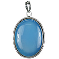 10334: Silver Setting White chalcedony pendants