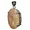 10477: silver setting brown jasper  art-deco pendants