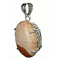 10486: silver setting brown jasper  art-deco pendants