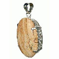 10488: silver setting brown jasper  art-deco pendants