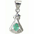 Design 10496: green emerald art-deco pendants