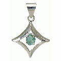 Design 10497: green emerald art-deco pendants
