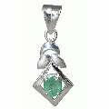 Design 10499: green emerald art-deco pendants