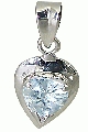 10503: Silver Setting Blue aquamarine heart pendants