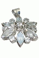 10528: silver setting Blue aquamarine engagement pendants