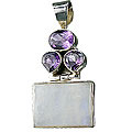 Design 10614: purple,white moonstone art-deco pendants