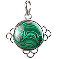 Design 10665: green malachite pendants